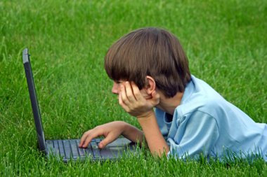 Woman Reading From Laptop